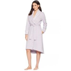 Ugg Duffield II Fleece & Jersey Belted Bath Robe Lavender Purple Size L ~ CLEAN